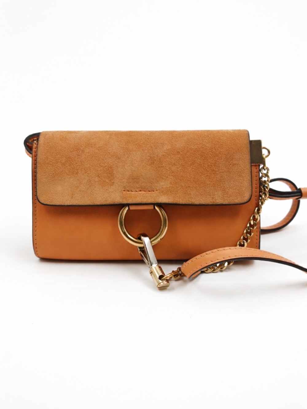 Chloe Faye Mini Suede and Calfskin Faye crossbody bag